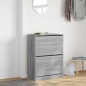 vidaXL Schuhschrank mit 2 Klappen Grau Sonoma 80x42x108 cm vidaXL Schuhschrank mit 2 Klappen Grau Sonoma 80x42x108 cm
