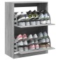 vidaXL Schuhschrank mit 2 Klappen Grau Sonoma 80x42x108 cm vidaXL Schuhschrank mit 2 Klappen Grau Sonoma 80x42x108 cm