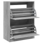 vidaXL Schuhschrank mit 2 Klappen Grau Sonoma 80x42x108 cm vidaXL Schuhschrank mit 2 Klappen Grau Sonoma 80x42x108 cm