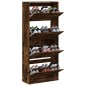 vidaXL Schuhschrank mit 4 Klappen Räuchereiche 80x34x187,5 cm vidaXL Schuhschrank mit 4 Klappen Räuchereiche 80x34x187,5 cm
