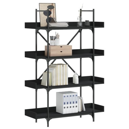 vidaXL Bücherregal 4 Böden Schwarz 100x33x145,5 cm Holzwerkstoff