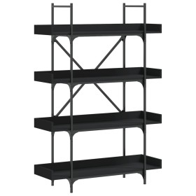 vidaXL Bücherregal 4 Böden Schwarz 100x33x145,5 cm Holzwerkstoff