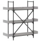vidaXL Bücherregal 3 Böden Grau Sonoma 100x33x108,5 cm Holzwerkstoff vidaXL Bücherregal 3 Böden Grau Sonoma 100x33x108,5 cm Holzwerkstoff
