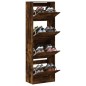 vidaXL Schuhschrank mit 4 Klappen Räuchereiche 60x34x187,5 cm vidaXL Schuhschrank mit 4 Klappen Räuchereiche 60x34x187,5 cm