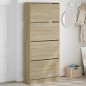 vidaXL Schuhschrank mit 4 Klappen Sonoma-Eiche 80x34x187,5 cm vidaXL Schuhschrank mit 4 Klappen Sonoma-Eiche 80x34x187,5 cm