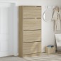 vidaXL Schuhschrank mit 4 Klappen Sonoma-Eiche 80x34x187,5 cm vidaXL Schuhschrank mit 4 Klappen Sonoma-Eiche 80x34x187,5 cm