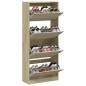 vidaXL Schuhschrank mit 4 Klappen Sonoma-Eiche 80x34x187,5 cm vidaXL Schuhschrank mit 4 Klappen Sonoma-Eiche 80x34x187,5 cm