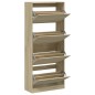 vidaXL Schuhschrank mit 4 Klappen Sonoma-Eiche 80x34x187,5 cm vidaXL Schuhschrank mit 4 Klappen Sonoma-Eiche 80x34x187,5 cm