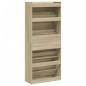 vidaXL Schuhschrank mit 4 Klappen Sonoma-Eiche 80x34x187,5 cm vidaXL Schuhschrank mit 4 Klappen Sonoma-Eiche 80x34x187,5 cm