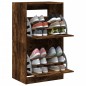 vidaXL Schuhschrank mit 2 Klappen Räuchereiche 60x42x108 cm vidaXL Schuhschrank mit 2 Klappen Räuchereiche 60x42x108 cm