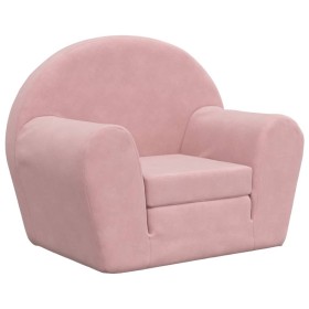 vidaXL Schlafsofa für Kinder Rosa Weich Plüsch