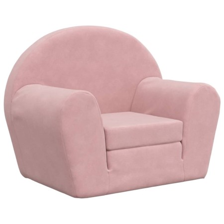 vidaXL Schlafsofa für Kinder Rosa Weich Plüsch