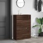 vidaXL Schuhschrank mit 2 Klappen Braun Eiche-Optik 80x34x116 cm vidaXL Schuhschrank mit 2 Klappen Braun Eiche-Optik 80x34x116 cm