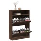 vidaXL Schuhschrank mit 2 Klappen Braun Eiche-Optik 80x34x116 cm vidaXL Schuhschrank mit 2 Klappen Braun Eiche-Optik 80x34x116 cm