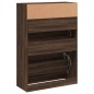 vidaXL Schuhschrank mit 2 Klappen Braun Eiche-Optik 80x34x116 cm vidaXL Schuhschrank mit 2 Klappen Braun Eiche-Optik 80x34x116 cm