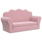 vidaXL Kinder-Schlafsofa 2-Sitzer Rosa Weicher Plüsch vidaXL Kinder-Schlafsofa 2-Sitzer Rosa Weicher Plüsch