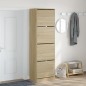 vidaXL Schuhschrank mit 4 Klappen Sonoma-Eiche 60x42x204 cm vidaXL Schuhschrank mit 4 Klappen Sonoma-Eiche 60x42x204 cm