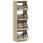 vidaXL Schuhschrank mit 4 Klappen Sonoma-Eiche 60x42x204 cm vidaXL Schuhschrank mit 4 Klappen Sonoma-Eiche 60x42x204 cm