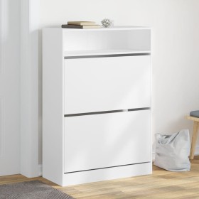 vidaXL Schuhschrank mit 2 Klappen Weiß 80x34x116 cm