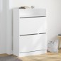 vidaXL Schuhschrank mit 2 Klappen Weiß 80x34x116 cm vidaXL Schuhschrank mit 2 Klappen Weiß 80x34x116 cm