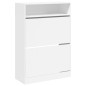 vidaXL Schuhschrank mit 2 Klappen Weiß 80x34x116 cm vidaXL Schuhschrank mit 2 Klappen Weiß 80x34x116 cm