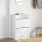 vidaXL Schuhschrank mit 2 Klappen Weiß 80x34x116 cm vidaXL Schuhschrank mit 2 Klappen Weiß 80x34x116 cm