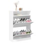 vidaXL Schuhschrank mit 2 Klappen Weiß 80x34x116 cm vidaXL Schuhschrank mit 2 Klappen Weiß 80x34x116 cm