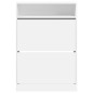 vidaXL Schuhschrank mit 2 Klappen Weiß 80x34x116 cm vidaXL Schuhschrank mit 2 Klappen Weiß 80x34x116 cm