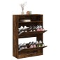 vidaXL Schuhschrank mit 2 Klappen Räuchereiche 80x34x116 cm vidaXL Schuhschrank mit 2 Klappen Räuchereiche 80x34x116 cm