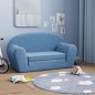 vidaXL Kinder-Schlafsofa 2-Sitzer Blau Weicher Plüsch vidaXL Kinder-Schlafsofa 2-Sitzer Blau Weicher Plüsch