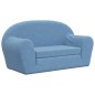 vidaXL Kinder-Schlafsofa 2-Sitzer Blau Weicher Plüsch vidaXL Kinder-Schlafsofa 2-Sitzer Blau Weicher Plüsch