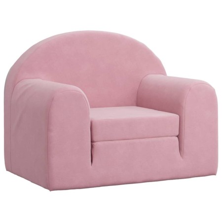 vidaXL Schlafsofa für Kinder Rosa Weich Plüsch