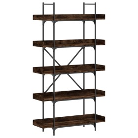vidaXL Bücherregal 5 Böden Räuchereiche 100x33x180,5 cm Holzwerkstoff