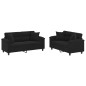 vidaXL 2-tlg. Sofagarnitur mit Kissen Schwarz Mikrofasergewebe vidaXL 2-tlg. Sofagarnitur mit Kissen Schwarz Mikrofasergewebe