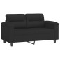 vidaXL 2-tlg. Sofagarnitur mit Kissen Schwarz Mikrofasergewebe vidaXL 2-tlg. Sofagarnitur mit Kissen Schwarz Mikrofasergewebe