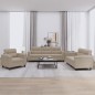 vidaXL 3-tlg. Sofagarnitur mit Kissen Taupe Mikrofasergewebe vidaXL 3-tlg. Sofagarnitur mit Kissen Taupe Mikrofasergewebe