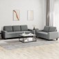 vidaXL 2-tlg. Sofagarnitur Dunkelgrau Stoff vidaXL 2-tlg. Sofagarnitur Dunkelgrau Stoff