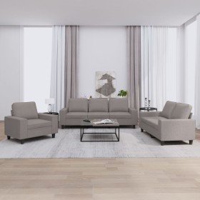 vidaXL 3-tlg. Sofagarnitur Taupe Stoff