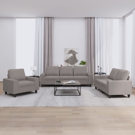 vidaXL 3-tlg. Sofagarnitur Taupe Stoff
