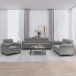 vidaXL 3-tlg. Sofagarnitur mit Kissen Dunkelgrau Mikrofasergewebe vidaXL 3-tlg. Sofagarnitur mit Kissen Dunkelgrau Mikrofasergewebe