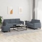 vidaXL 3-tlg. Sofagarnitur mit Kissen Dunkelgrau Samt vidaXL 3-tlg. Sofagarnitur mit Kissen Dunkelgrau Samt