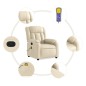 vidaXL Massagesessel Creme Stoff vidaXL Massagesessel Creme Stoff