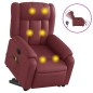 vidaXL Massagesessel mit Aufstehhilfe Elektrisch Weinrot Kunstleder vidaXL Massagesessel mit Aufstehhilfe Elektrisch Weinrot Kunstleder
