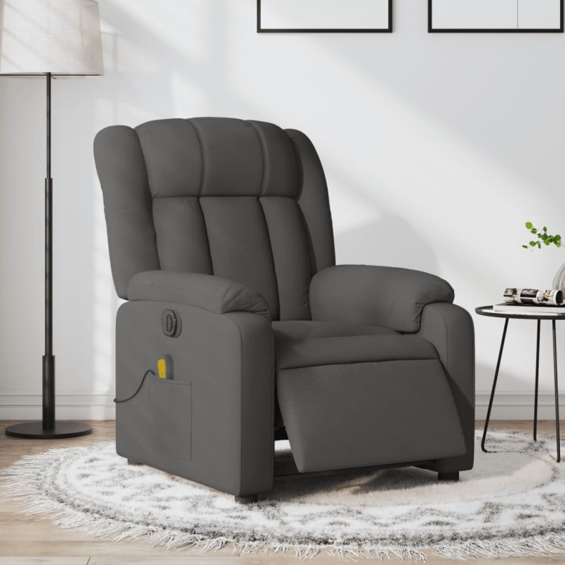 vidaXL Massagesessel Elektrisch Dunkelgrau Stoff vidaXL Massagesessel Elektrisch Dunkelgrau Stoff
