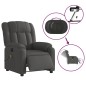 vidaXL Massagesessel Elektrisch Dunkelgrau Stoff vidaXL Massagesessel Elektrisch Dunkelgrau Stoff