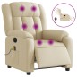 vidaXL Massagesessel Elektrisch Creme Stoff vidaXL Massagesessel Elektrisch Creme Stoff