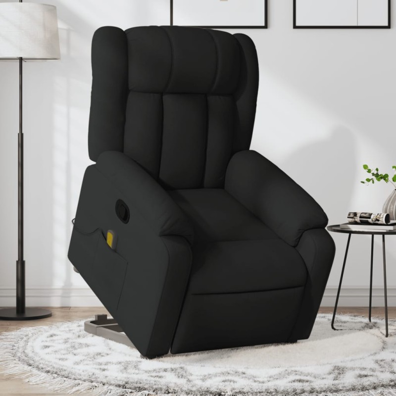 vidaXL Massagesessel mit Aufstehhilfe Schwarz Stoff vidaXL Massagesessel mit Aufstehhilfe Schwarz Stoff