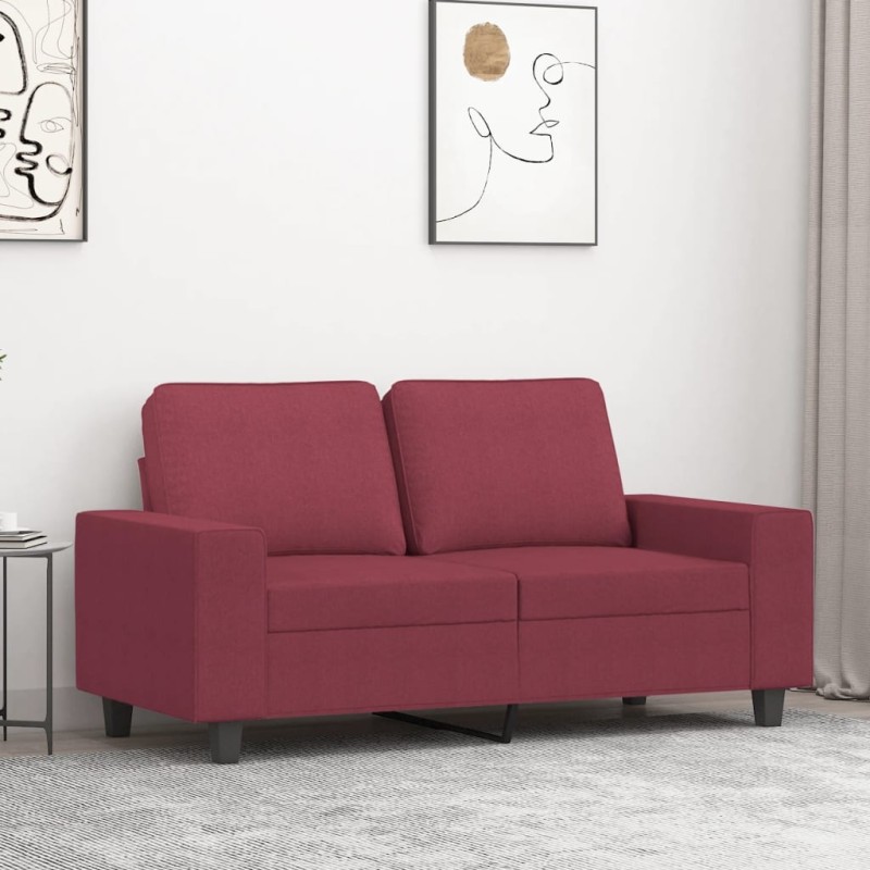 vidaXL 2-Sitzer-Sofa Weinrot 120 cm Stoff vidaXL 2-Sitzer-Sofa Weinrot 120 cm Stoff