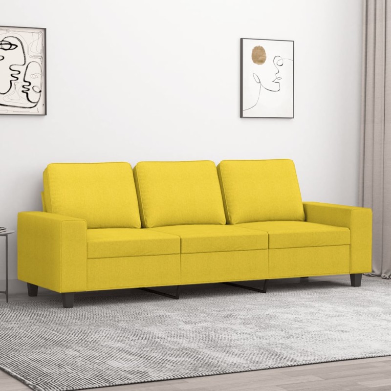 vidaXL 3-Sitzer-Sofa Hellgelb 180 cm Stoff vidaXL 3-Sitzer-Sofa Hellgelb 180 cm Stoff