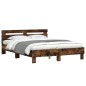 vidaXL Bettgestell mit Kopfteil Räuchereiche 140x190 cm Holzwerkstoff vidaXL Bettgestell mit Kopfteil Räuchereiche 140x190 cm Holzwerkstoff